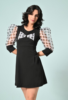 IUGA Women Bodycon Black Mini/Short Dress