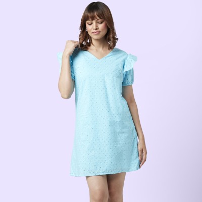 YU by Pantaloons Women A-line Blue Dress