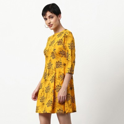 Aditya Birla -abof Women A-line Yellow Dress