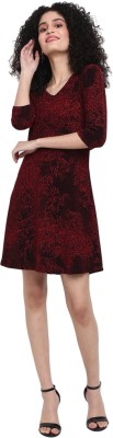 V-MART Women A-line Red, Red Dress