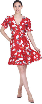 RAMAGIQ Women A-line Red Knee Length Dress