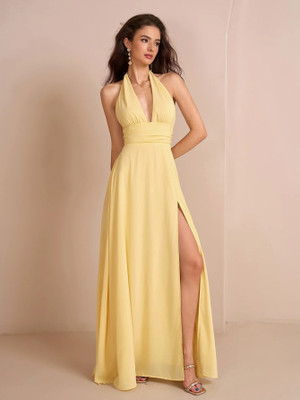 METRONAUT Women A-line Yellow Maxi/Full Length Dress