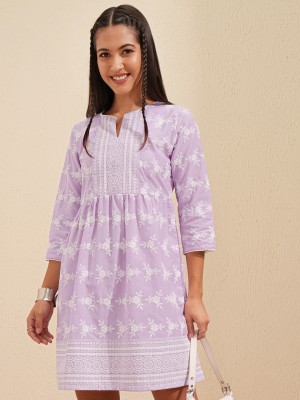 Vishudh Women A-line Purple Dress