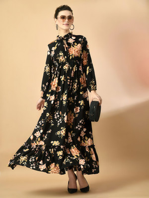 Femvy Anarkali Gown(Gold)