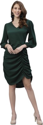 RAASSIO Women Bodycon Green Dress