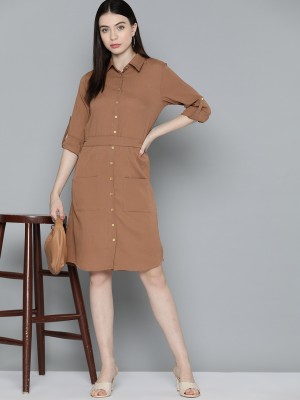 CHEMISTRY Women Shirt Brown Dress