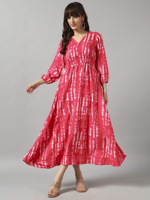 Raiyani Fashion Anarkali Gown(Pink)