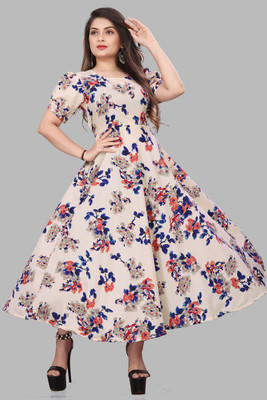 Sifoz Women A-line Multicolor Maxi/Full Length Dress