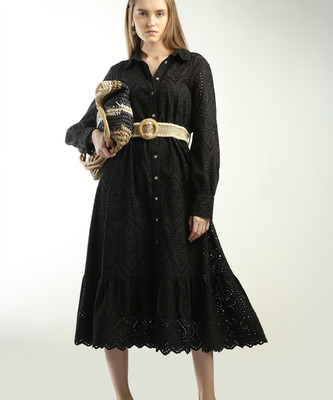 VERO MODA Women Shirt Black Midi/Calf Length Dress