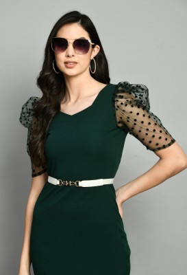 SAKSHI TRADER Women Bodycon Green Dress