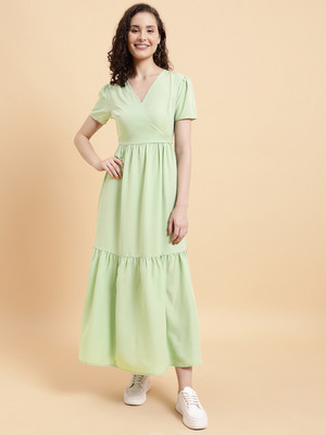 Neesh Women A-line Multicolor Maxi/Full Length Dress