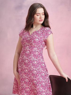 Dressberry Women A-line Pink Above Knee/Mid Thigh Length Dress