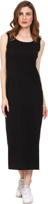 ROARERSS Women Maxi Black Full Length Dress