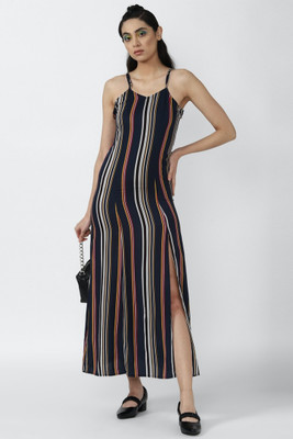 FOREVER 21 Women A-line Black Maxi/Full Length Dress