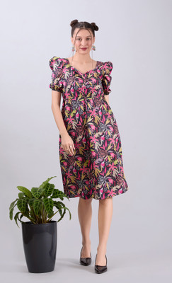 AmarAsha Women Fit and Flare Multicolor Mini/Short Dress