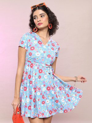 Tokyo Talkies Women Wrap Multicolor Below Knee Dress