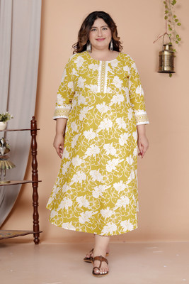 GYAPTI Women Gown Yellow Maxi/Full Length Dress