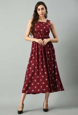 Daevish Women Maxi Maroon Dress