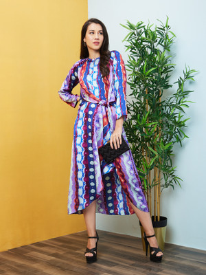 Globus Women Maxi Multicolor Midi/Calf Length Dress