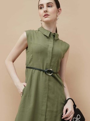 CODE by Lifestyle Women Fit and Flare Green Dress