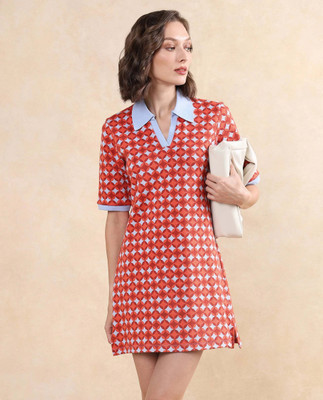 RAREISM Women A-line Multicolor Midi/Calf Length Dress