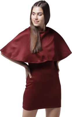 Zoie Women Peplum Maroon Dress