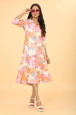 BHAGVATI ENTERPRISE Women Fit and Flare Pink Dress