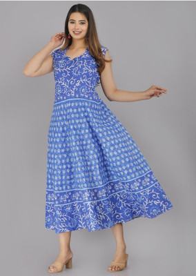 Bharti Empire Women Maxi Multicolor Midi/Calf Length Dress