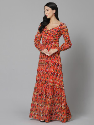 AAYU Women Maxi Red Full Length Dress