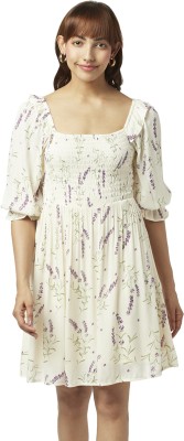 Honey By Pantaloons Women Fit and Flare White Dress