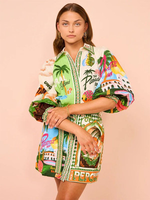 Routes by All About You Women Shirt Multicolor Above Knee/Mid Thigh Length Dress