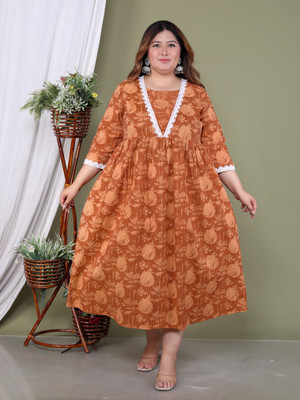 Avnii Women Gown Beige Maxi/Full Length Dress