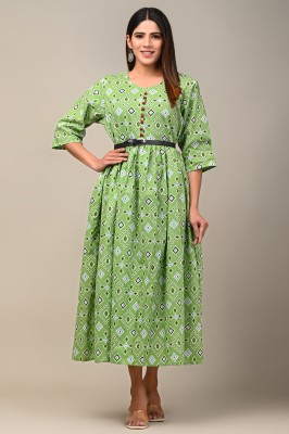 tanishaka fab Women A-line Light Green Dress