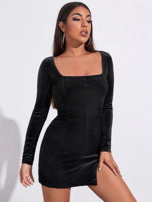 Pramarth Women Bodycon Black Dress