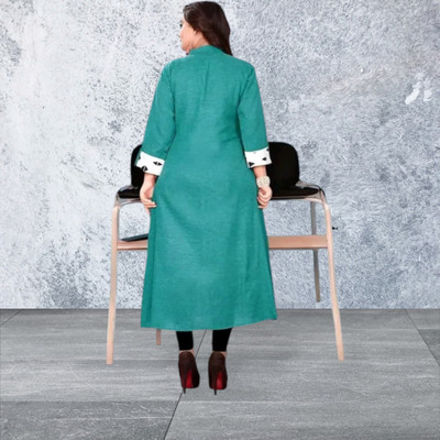 Suhani Creationnm Women Embroidered A-line Kurta(Green, Maroon)