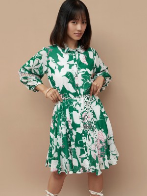 Colour Me by Melange Women A-line Green Dress