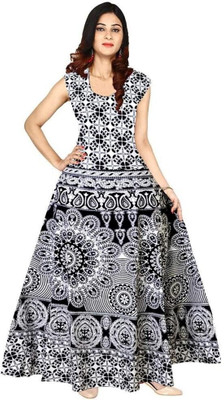 RADHA RANI COLLECTION Women A-line Blue Maxi/Full Length Dress