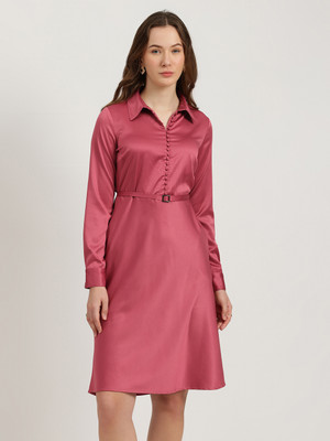 Fable Street Women Fit and Flare Red Above Knee/Mid Thigh Length Dress