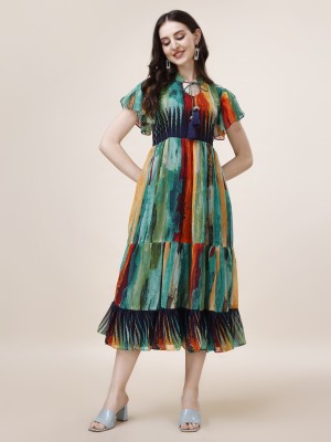 Fashion2wear Women A-line Multicolor Dress