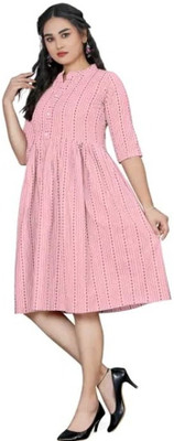 Rangrasiyt Women A-line Pink Knee Length Dress