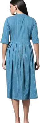 Db Fashionpo Women A-line Pink, Light Blue Maxi/Full Length Dress