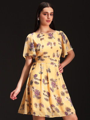 Emeros Women A-line Yellow Knee Length Dress