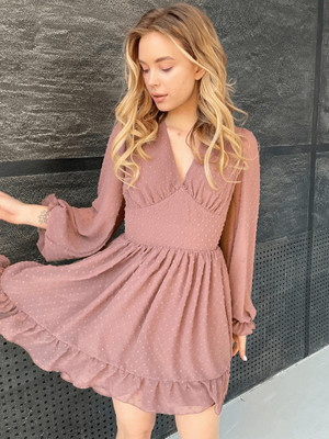 Jitisha Creative Women Balloon/Bubble Pink Above Knee/Mid Thigh Length Dress