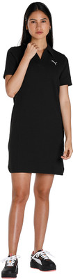 PUMA Women T Shirt Black Above Knee/Mid Thigh Length Dress