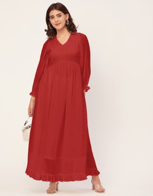 moomaya Women Maxi Red Dress