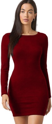 Elyraa Women Bodycon Maroon Dress