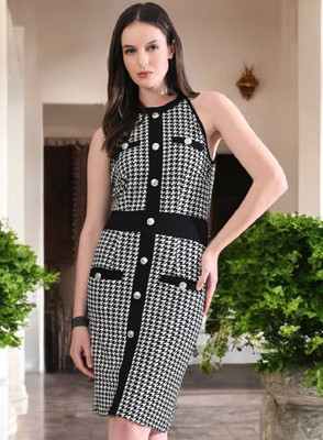 Moshe Women Bodycon Multicolor Knee Length Dress