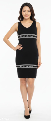 eNub Women Bodycon Black Above Knee/Mid Thigh Length Dress