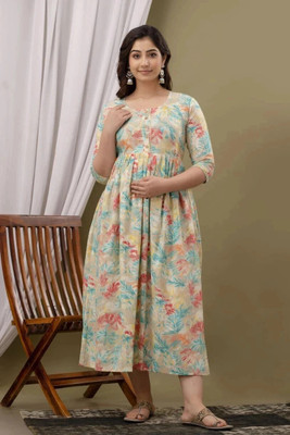 ANUOM Women Maxi Multicolor Midi/Calf Length Dress