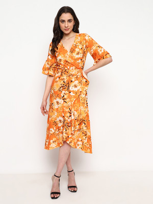 Satrisha Women A-line Multicolor Midi/Calf Length Dress